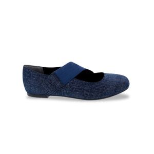 Ros Hommerson DANISH MARY JANE FLAT Blue Denim